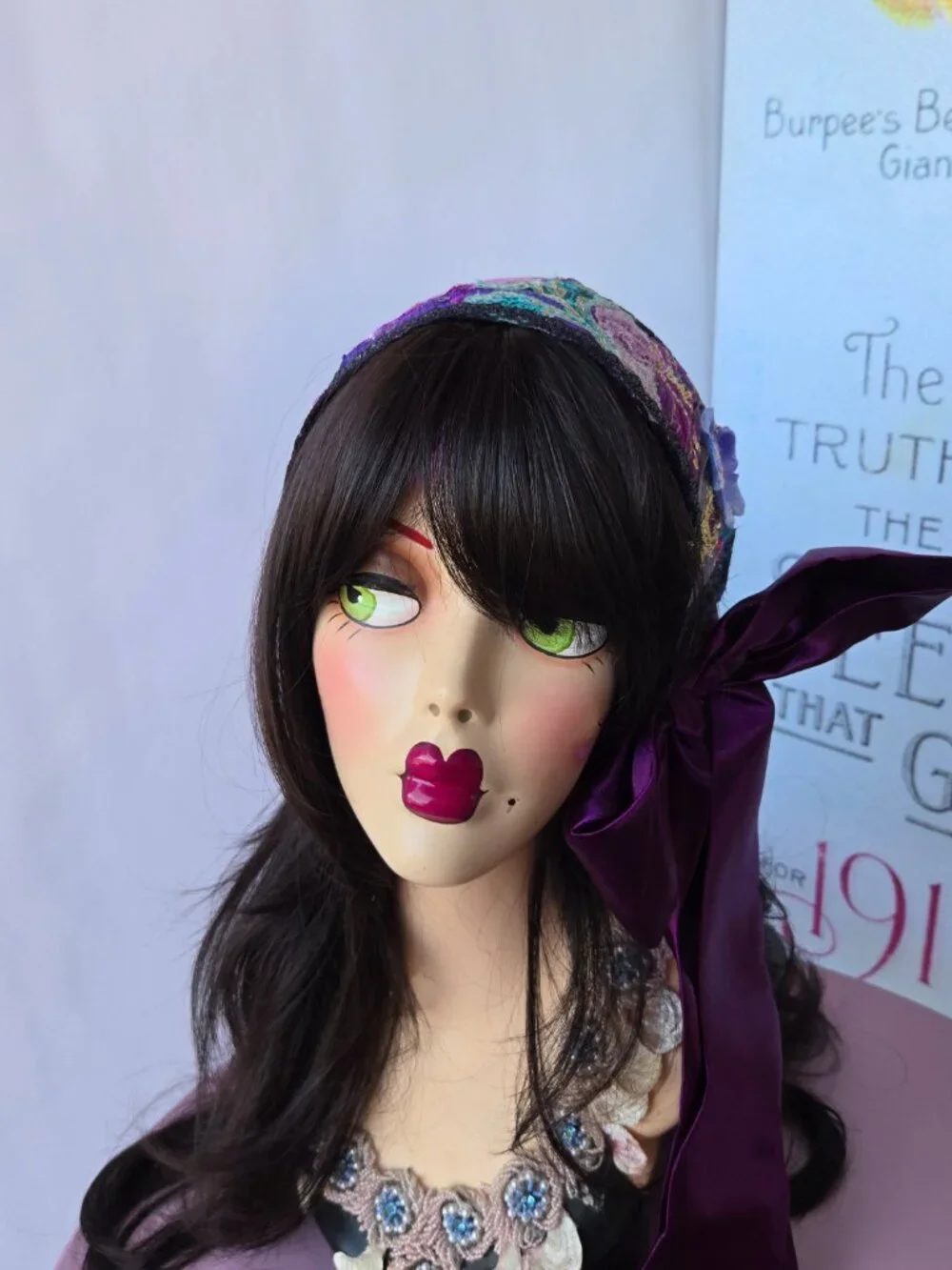 Handmade Purple and Blue Quilted Hair Sash Y2k-Style - Picture 7 of 13